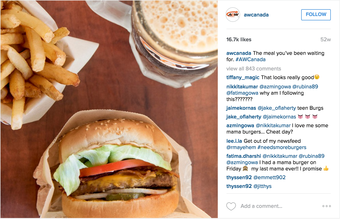 A&W - Instagram Campaign