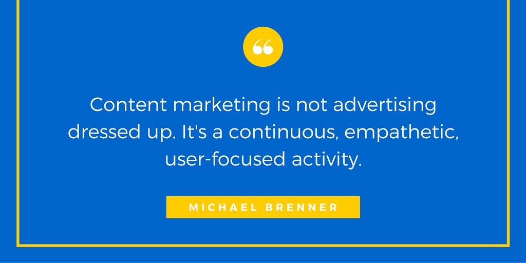 Michael Brenner Quote from Marketing Influencer Interview