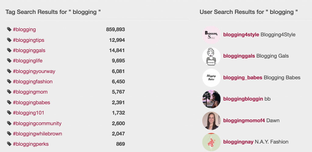 blogging search - Generating Sales with Instagram