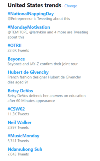 Twitter Hashtags - Trending 