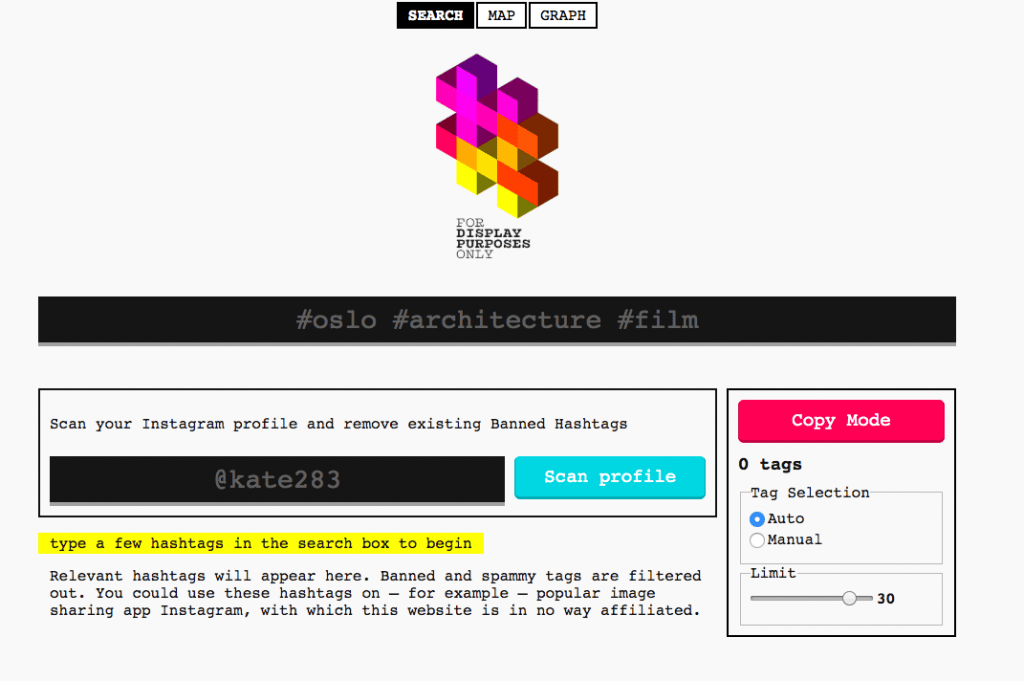 Hashtag analytics tools: Display Purposes