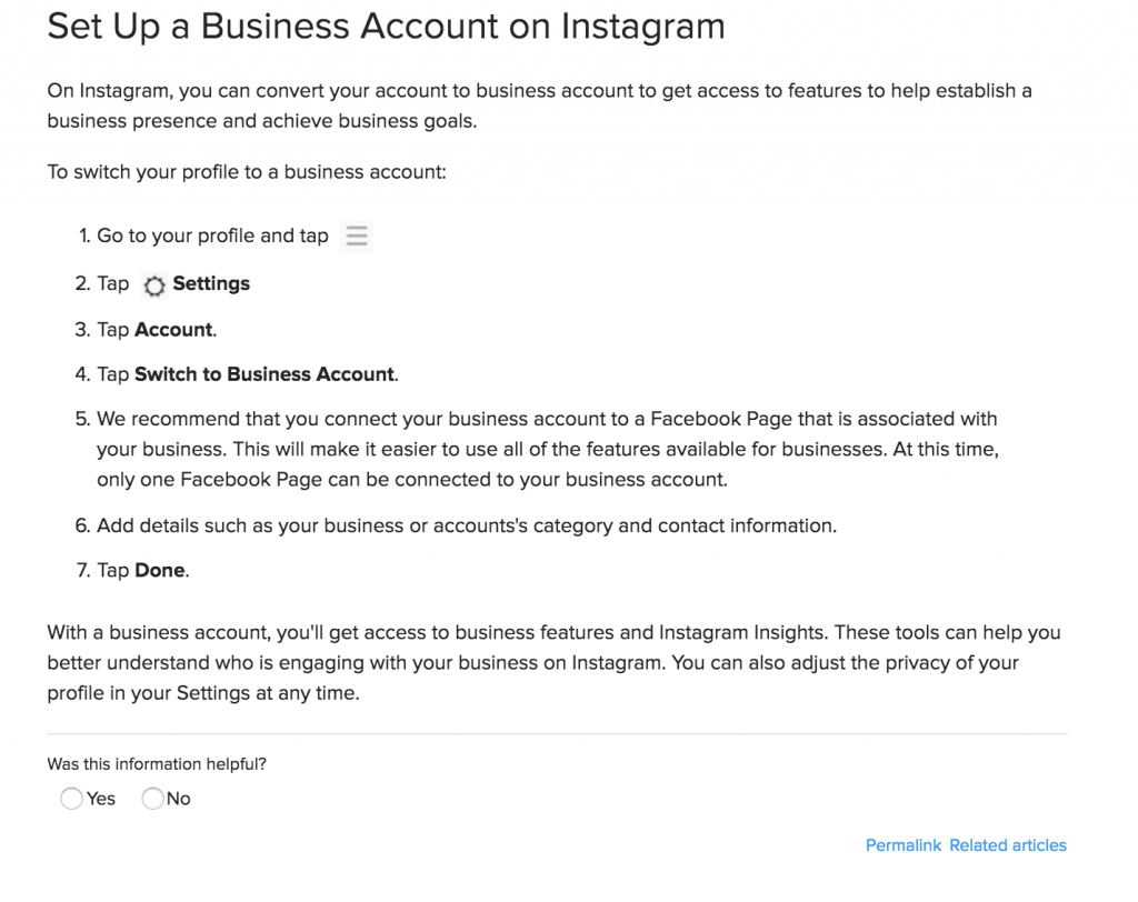 how to set up an instagram business account
