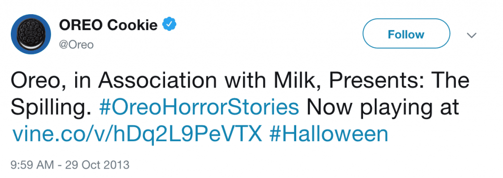 oreo promoting their hashtag campaign on twitter