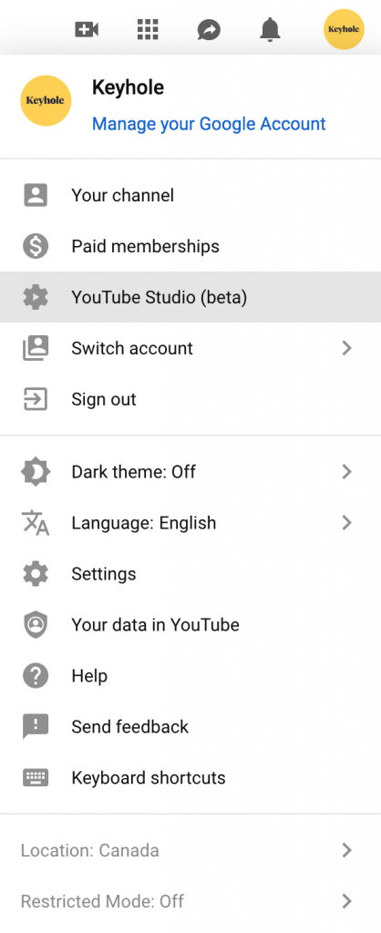 how to access youtube studio