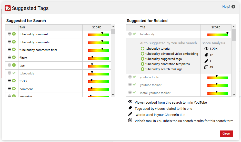 tube buddy for youtube analytics metrics