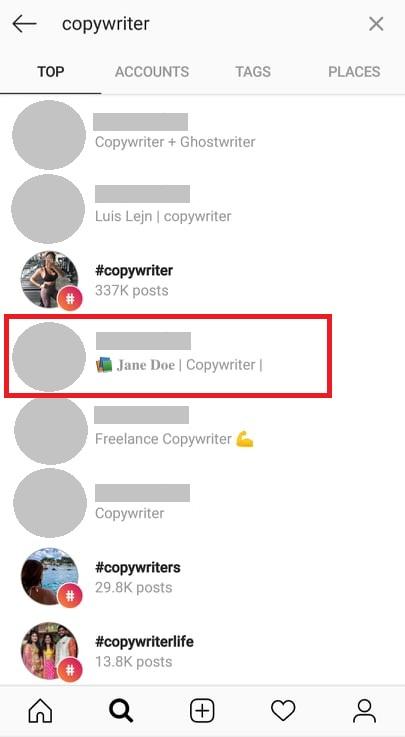 optimizing instagram names