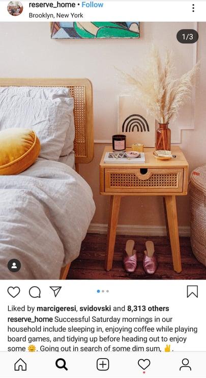 reserve home instagram post
