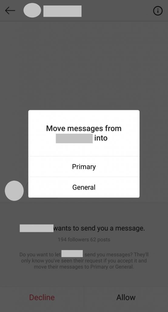 instagram primary inbox