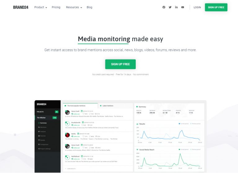 Social Media Tools - Social Listening Tools - Brand24