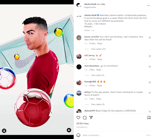 Nike hotsell instagram soccer